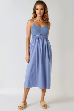 crochet midi dress blue Menti Iris Flower Maxi Dress main image 0
