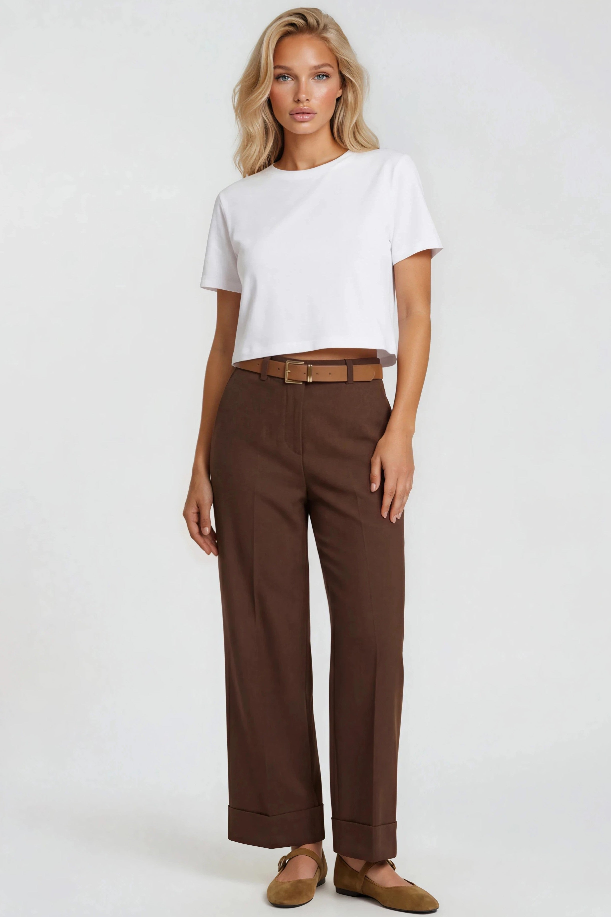 White Cropped Cotton T-Shirt