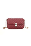 Burgundy Quilted Crossbody Bag