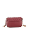 Burgundy Quilted Crossbody Bag
