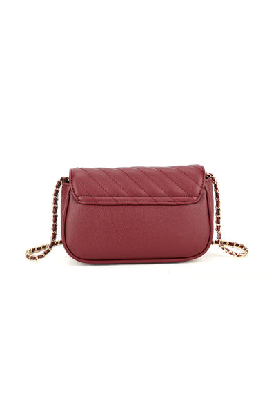 Burgundy Quilted Crossbody Bag