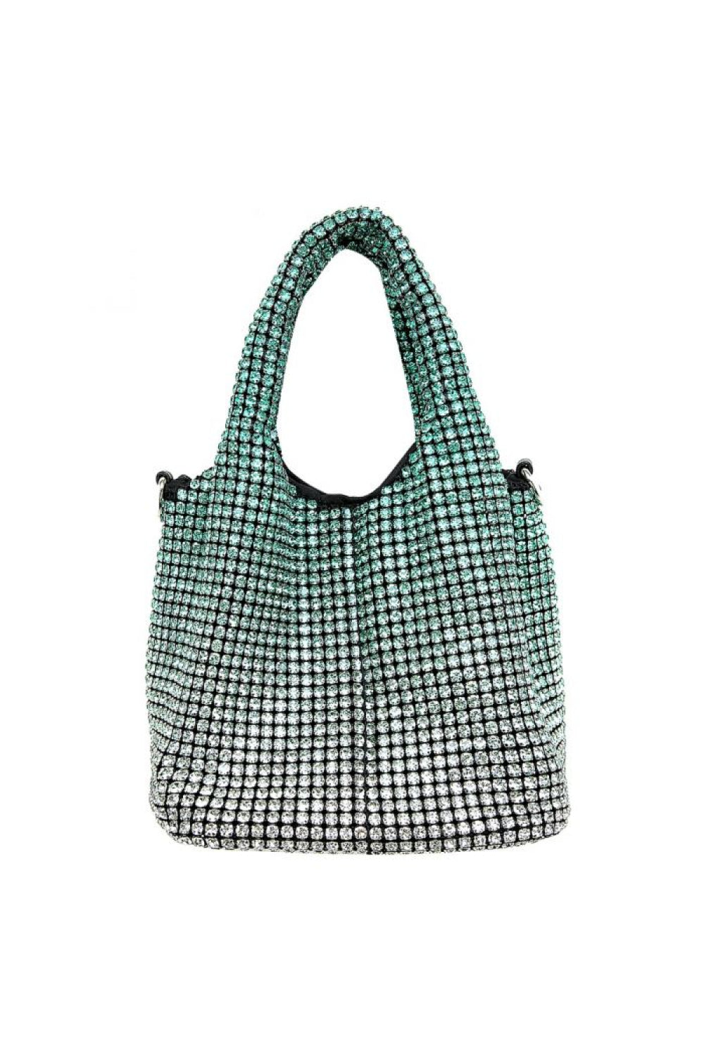 Green Crystal Top Handle Evening Bag