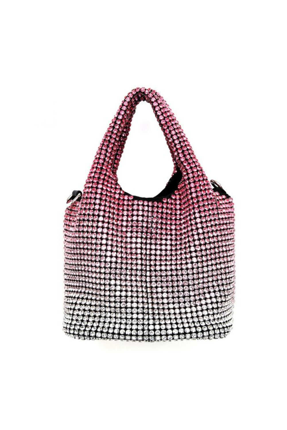 Pink Crystal Top Handle Evening Bag