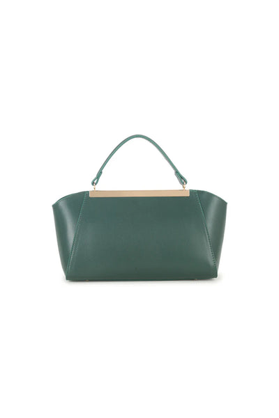 Dark Green Handbag With Detachable Chain