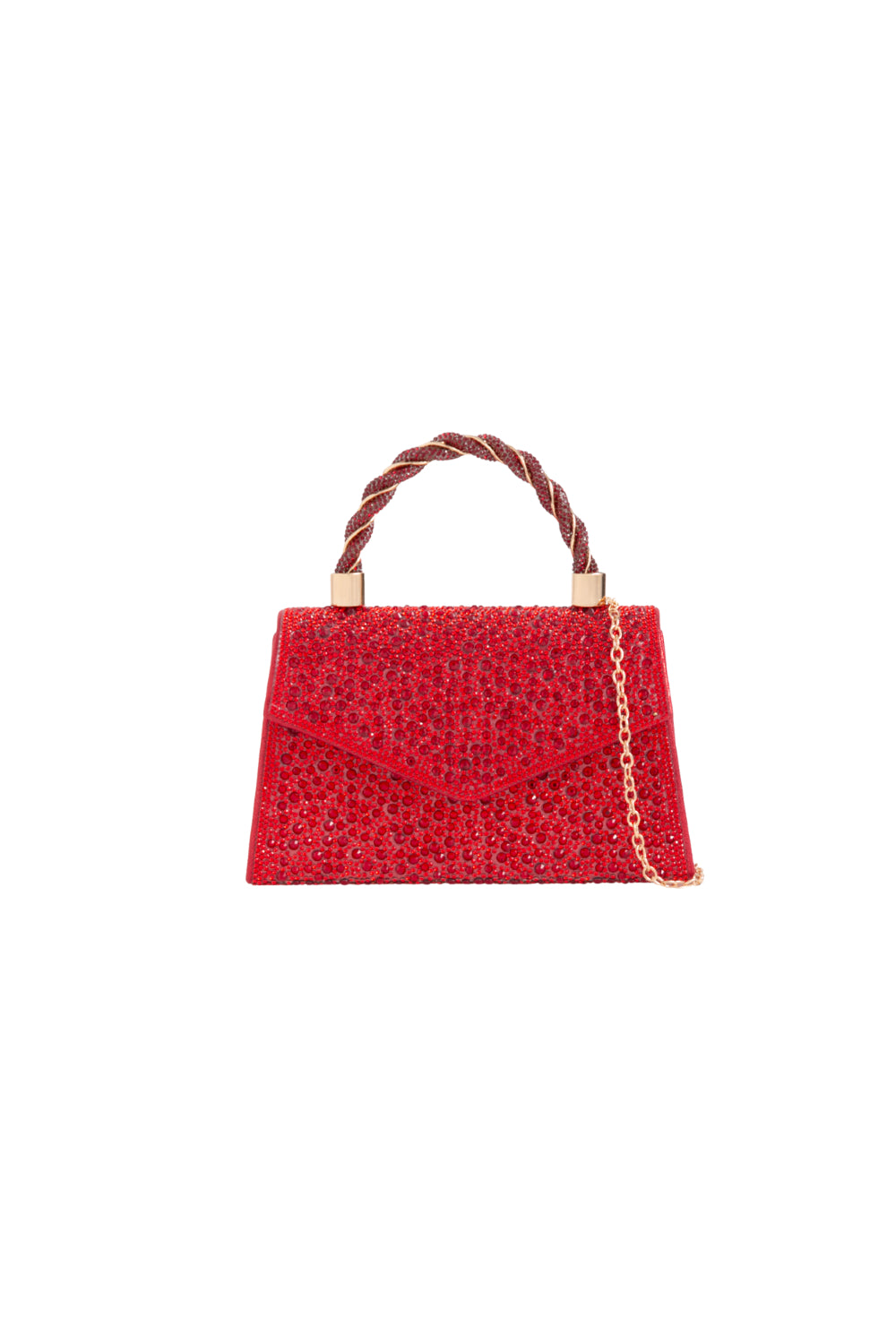 Red Diamante Top Handle Bag