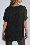 Black Embellished Round Neck T-Shirt