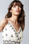 Ivory Embroidered Wrap Front Cami Dress