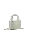Silver Diamante Top Handle Evening Bag