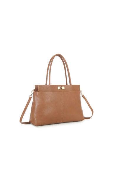 Brown Faux Leather Handbag