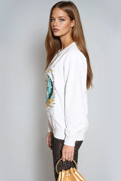 White Follow Your Journey Sweatshirt