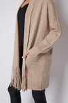 Beige Fringed Tassel Cardigan