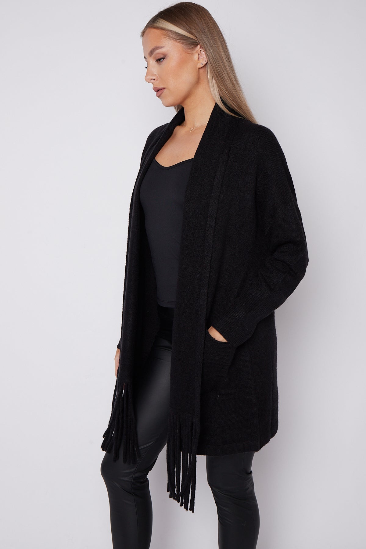 Black tassel on sale cardigan