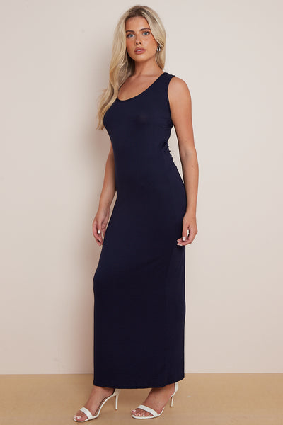 Navy Racerback Maxi Dress