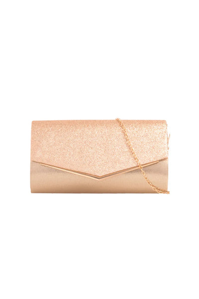 Gold Glitter Envelope Clutch Bag