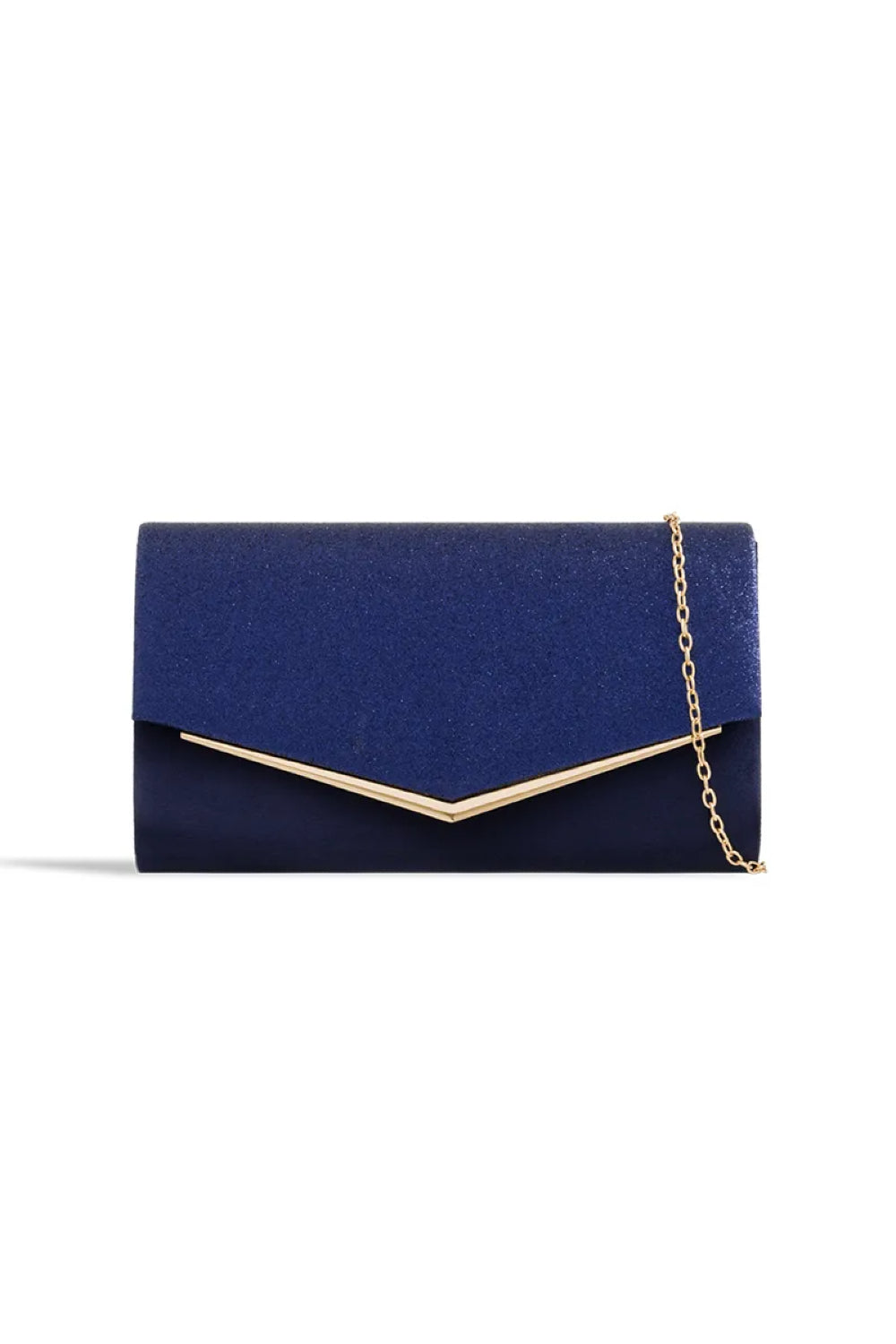 Navy Glitter Envelope Clutch Bag