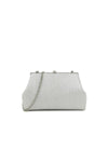 Silver Glitter Clutch Bag with Removable Chain