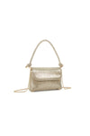 Gold Diamante Clutch Bag With Knot Details