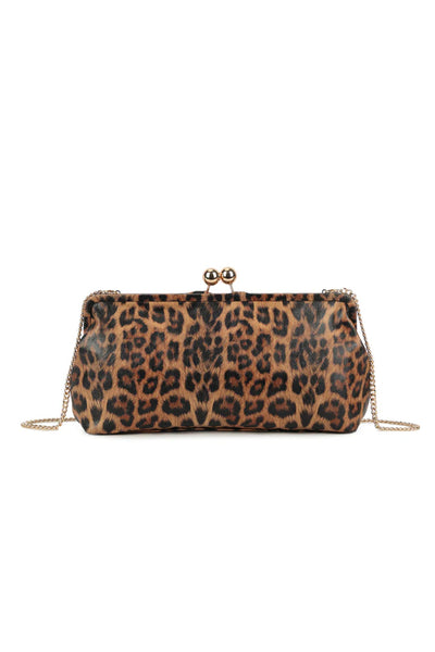 Gold Leopard Clutch Bag