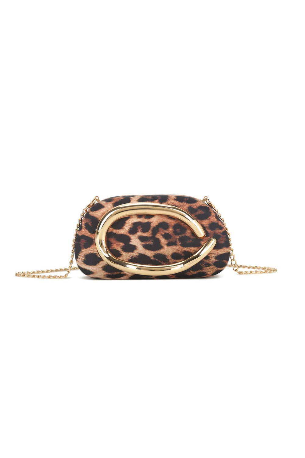 Gold Leopard Clutch Bag