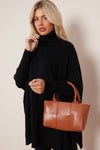 Brown 2 Piece Top Handle Handbag