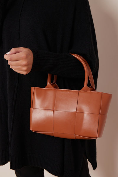 Brown 2 Piece Top Handle Handbag