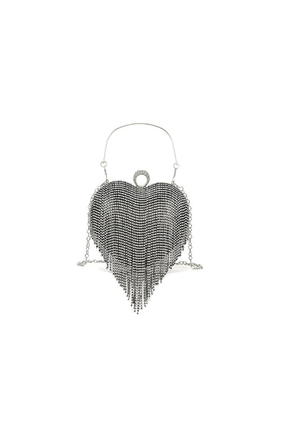 Black Heart Diamante Evening Bag