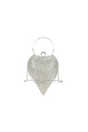 Silver Heart Diamante Evening Bag