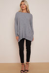 Silver Grey Round Neck Jumper with Pockets