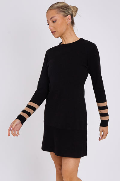 Black Knit Mini Dress
