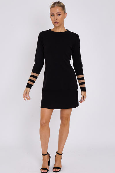 Black Knit Mini Dress