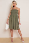 Khaki Bandeau Summer Dress