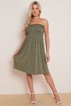 Khaki Bandeau Summer Dress