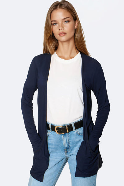 Navy Boyfriend Cardigan with Pockets