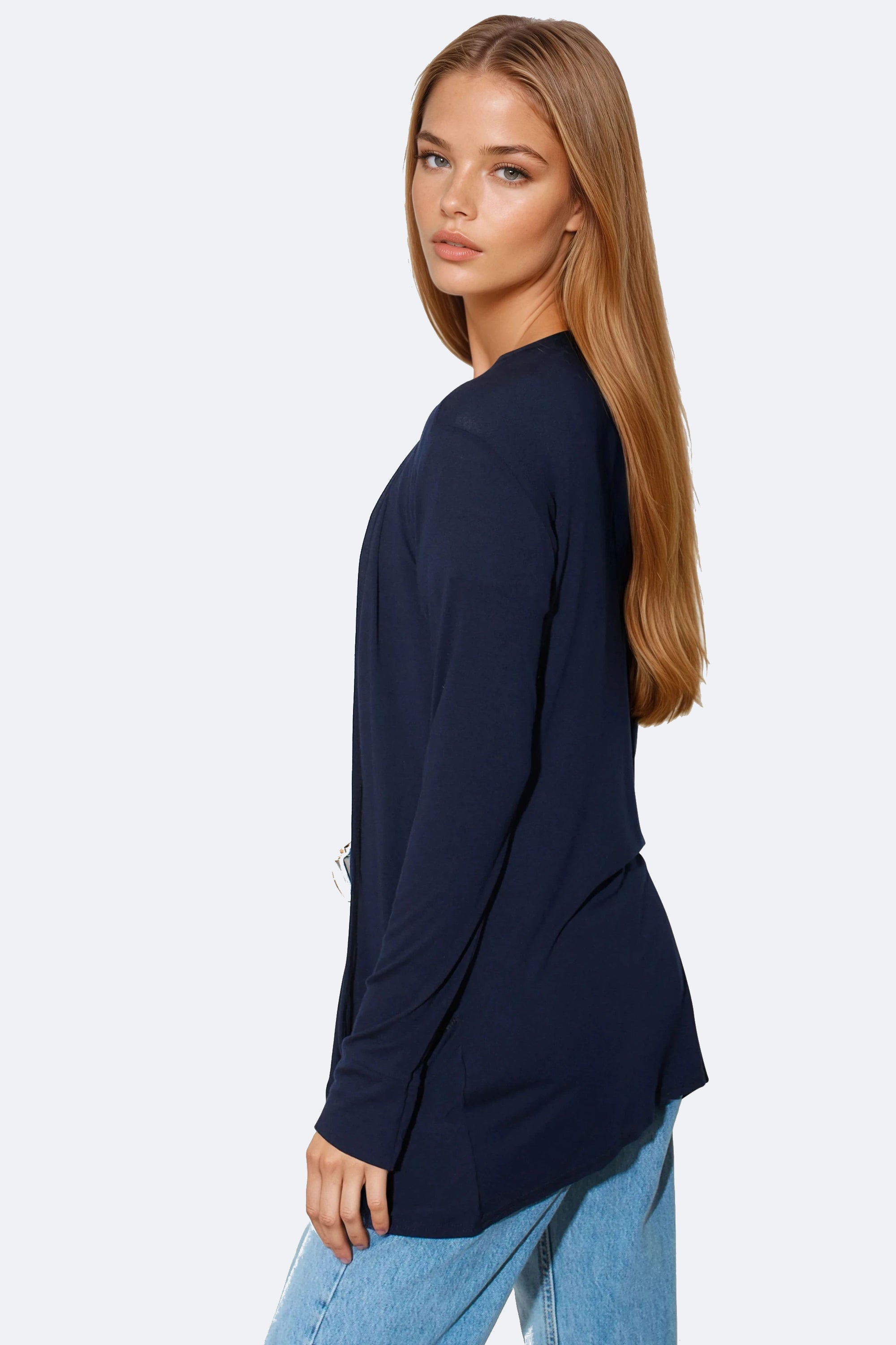 Navy Boyfriend Cardigan with Pockets