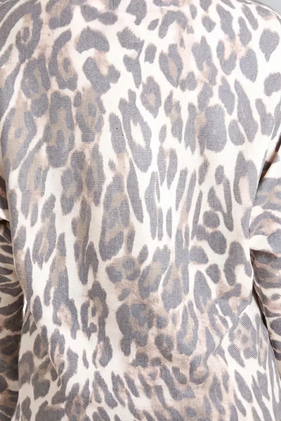 Stone Leopard Fine Knit Jumper