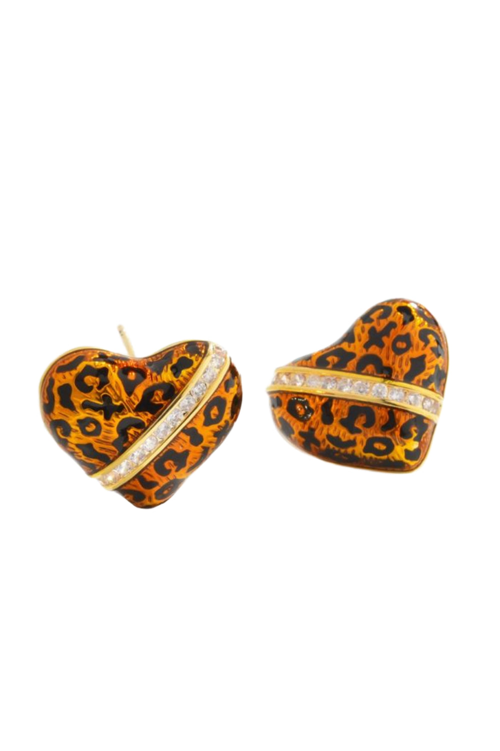 Gold Leopard Heart Earrings