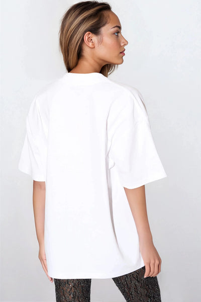 White Leopard Heart Oversized T-Shirt