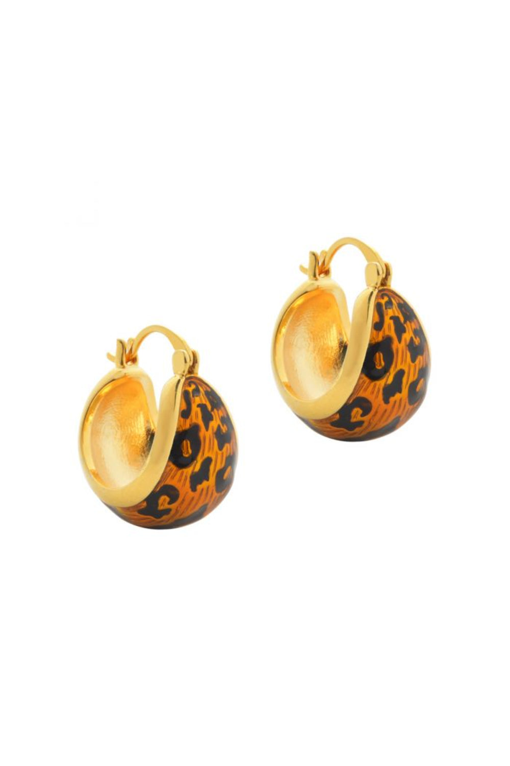 Gold Leopard Hoop Earrings