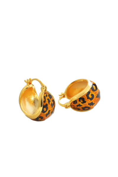 Gold Leopard Hoop Earrings