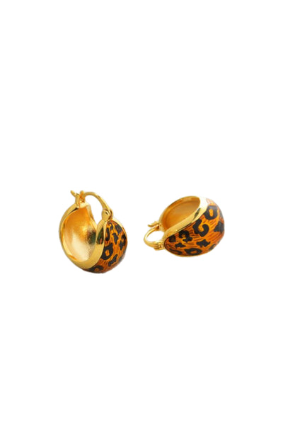 Gold Leopard Hoop Earrings