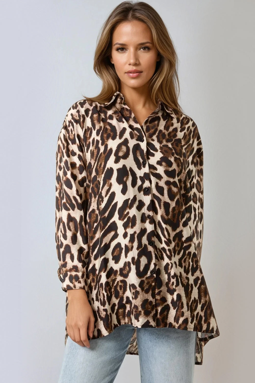 Leopard Print Oversized Shirt