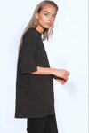 Black Logo Cotton Oversized T Shirt