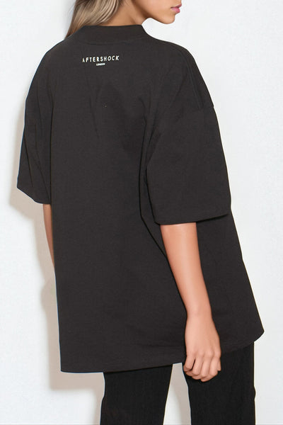Black Logo Cotton Oversized T Shirt