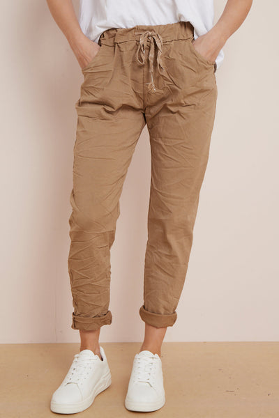 Camel Magic Drawstring Trousers