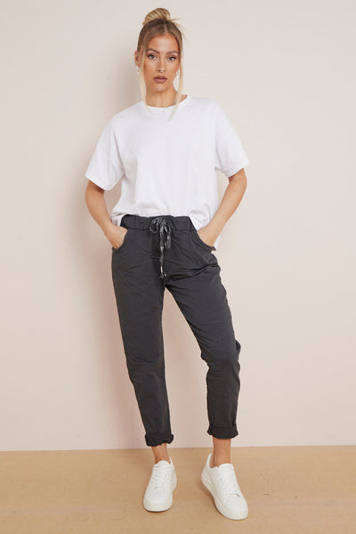 Charcoal Magic Drawstring Trousers