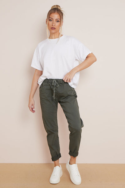 Khaki Magic Drawstring Trousers