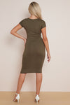 Khaki Sleeve Midi Dress