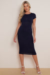 Navy Sleeve Midi Dress