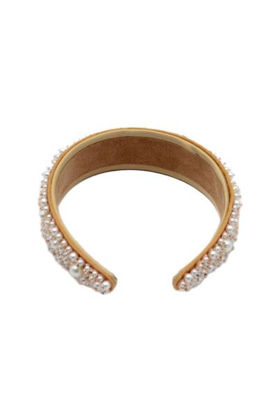 Ivory Beige Mixed Pearl Headband