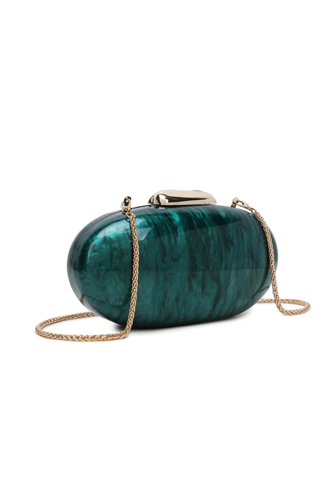 Emerald Green Oval Evening Clutch Bag